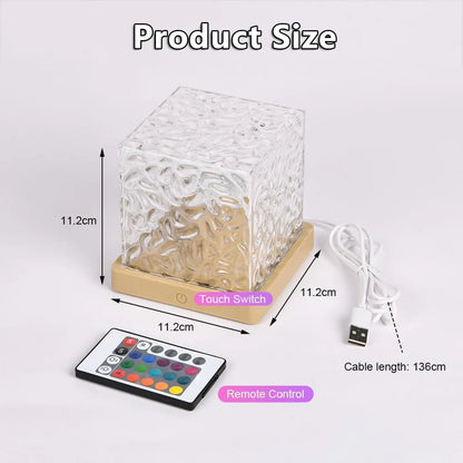 Ocean Wave Aurora Projector Light USB Remote RGB Water Ripple 16 Colors Night Light Home Office Bar Living Room Ambient Light